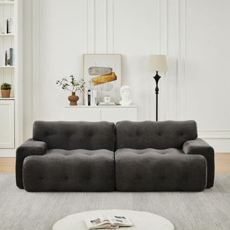 STILVORA Divano Modulare 2 Posti In Ciniglia Con Schienale Ergonomico E Braccioli Larghi, Senza Montaggio, Grigio