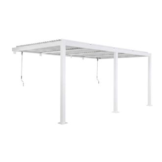Sweeek P&eacute;rgola bioclim&aacute;tica 3x5m de aluminio adosada con lamas orientables