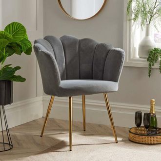 Home Source Industries Compact Scallop Armchair Grey