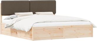 vidaXL Estructura De Cama Con Cabecera Tapizada Taup&eacute; 200 X 200 Cm Vidaxl
