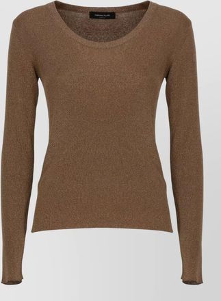 Fabiana Filippi ribbed metallic viscose crewneck knitwear sweater