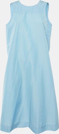 Ganni Ganni Blue Taffeta Sleeveless Midi Dress