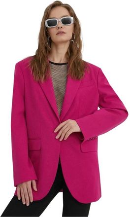 Moschino Wolmix Blazer - Dames - Blazers - Roze - M - Wol - Jassen