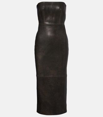 Alex Perry Abito midi in pelle
