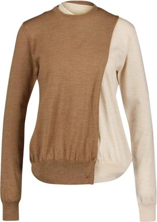 Colville Wollen trui met contrastpaneel - Dames - Ronde hals truien - Veelkleurig - L - Wol - Truien & Vesten