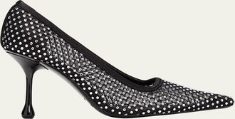 Jimmy Choo London Ixia Crystal Net Mesh Pumps