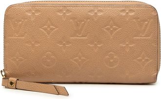 Louis Vuitton Beige Leather Long Wallet (Bi-Fold) (Pre-Owned)