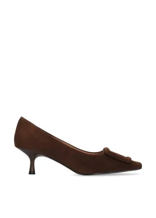 Bibi Lou Womens Poznan Pump 55 Kitten Heel In Brown Suede