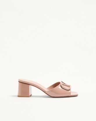 Valentino Garavani Sandalo Slide VLogo Signature In Vernice 60Mm Donna ROSE CANNELLE 35.5