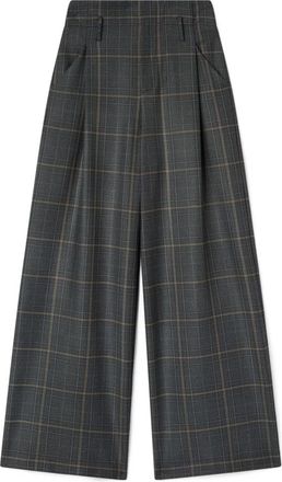 Motivi High-waisted Palazzo Broek - Dames - Wijde Broeken - Grijs - L - Polyester - Broeken