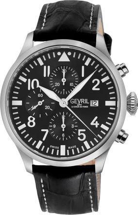 Gevril Group Vaughn Chronograph Automatic Black Dial Mens Watch 47100