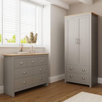 GFW Lancaster 2 Piece Bedroom Furniture Set in Grey