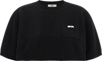 Elisabetta Franchi Tops - Dames - T-shirts - Zwart - XS - Wol - Tops