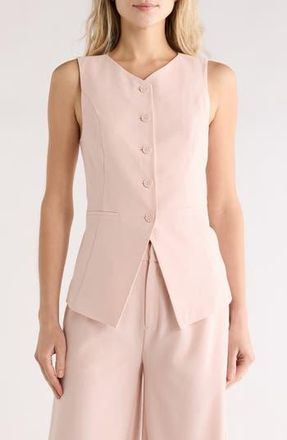 Leith Longline Vest in Pink Sepia at Nordstrom Rack, Size X-Small
