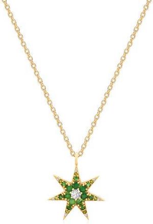 Gabi Rielle Emerald Shades Cubic Zirconia Star Pendant Necklace in Gold at Nordstrom Rack
