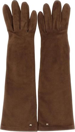 Max Mara Guanti - Dames - Handschoenen - Bruin - 7 1/2 IN - Leer - Accessoires