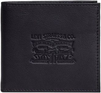 Levi's Geldb&ouml;rse LEVIS VINTAGE TWO HORSE BIFOLD COIN WALLET, Herren, schwarz, Rindsleder, Kleinlederwaren Geldb&ouml;rse, aus Vollnarbenleder Herrenb&ouml;rse Portemon