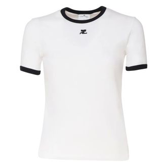 Courr&egrave;ges Dames, Tops, Wit, Maat: XS Katoen