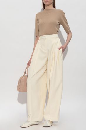 Fabiana Filippi Top With A Round Neckline, Womens, Beige