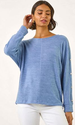 Roman Buttoned Stretch Jersey Top