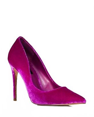 Aqua Womens Britv Pointed Toe High Heel Pumps In Velvet Pink
