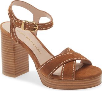 Stuart Weitzman Dayna Platform Sandal in Doe at Nordstrom, Size 7