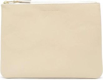 Comme Des Gar&ccedil;ons Zipped Pouch - unisex - Portefeuilles - Beige - ONE Size - Leer - Accessoires