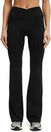 Cotton On Womens Active Ultra Luxe Cross Front Invisible Scrunch Flare in Black at Nordstrom, Size X-Small
