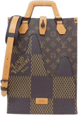 Louis Vuitton Pre-owned Damier Giant LV&sup2; Mini Tote Coated Canvas Bag - Dames - Vintage Shopper - Bruin - ONE Size - Vintage