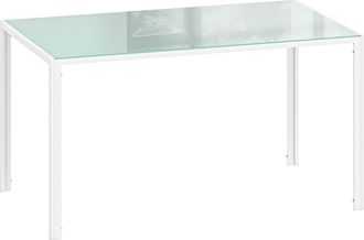 HOMCOM Mesa de comedor 140x80x75 cm blanco