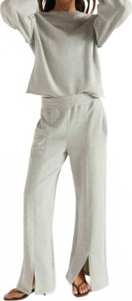 Nation Ltd Lincoln Front Slit Knit Pant In Heather Grey