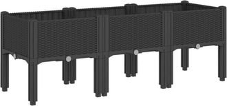 vidaXL Jardinera Con Patas Pp Negro 120x40x42 Cm Vidaxl