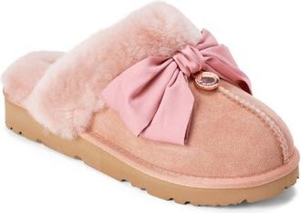 Dearfoams Fireside Sydney Dream Bow Scuff Slippers in Dusty Pink at Nordstrom, Size 11