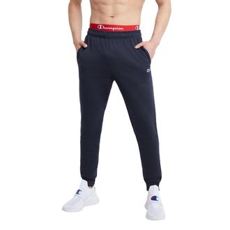Champion Mens, Powerblend, Fleece Joggers, Comfortable Sweatpants (Reg. Or Big & Tall), Navy C Patch Logo, X-Large