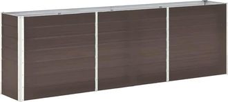 vidaXL Vidaxl - Arriate De Jard&iacute;n De Acero Galvanizado Marr&oacute;n 240x40x77 Cm
