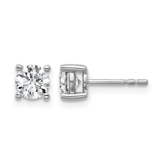 Diamond2Deal 14k White Gold 1 1/5 ct Round Lab Grown Diamond Stud Earrings VS Clarity, D-E Color