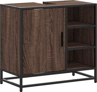 vidaXL Vidaxl - Mueble de lavabo madera de ingeniería roble marrón 65x33x60 cm