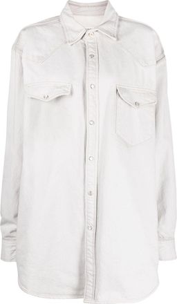 Maison Margiela Selvedge denim shirt - women - Cotton/Cotton/Polyester - 42 - Grey