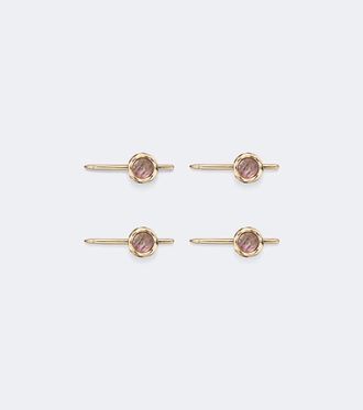 Octavia Elizabeth Set de 4 tachuelas de esmoquin Nesting Gem Stone de oro de 18 ct con n&aacute;car