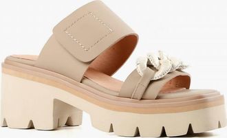 All Black Womens Link & Lugg Vel Sandal In Taupe