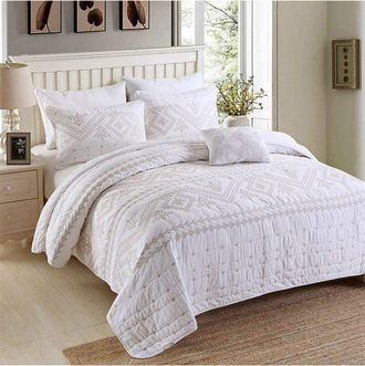OEM Colcha Patchwork De 250x270 Cm, 100% Algod&oacute;n + 2 Fundas De Almohada, 3 Piezas, Colcha Acolchada De Lujo