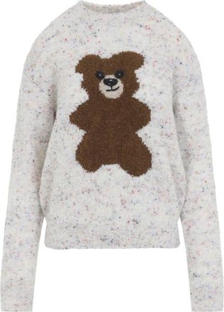 Moschino Ivory Graphic Crew Neck Sweater