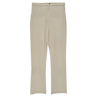 Max Mara Leisure Straight-Leg Trousers in White Cotton
