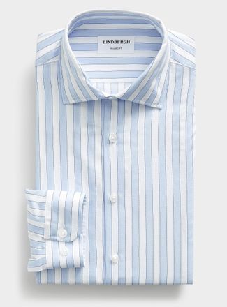 Lindbergh Mens Two-tone stripe pure cotton shirt Relaxed fit