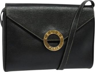 Celine Pre-owned Cross Body Bags, female, Black, Size: ONE SIZE Pre-owned Vintage Leather Cross Body Bag