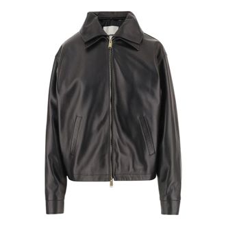 Darkpark Mabel Bomber Jacket with Double Leather Collar - female - DARKPARK - Leather Jackets - Black - XS - Jackets