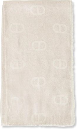 Twin-Set Lichtgewicht sjaal met monogram - Wit