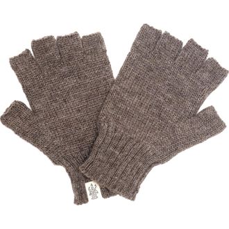 Nirvanna Designs Hand Loom Striped and Solid Fingerless Gloves in Tweed at Nordstrom