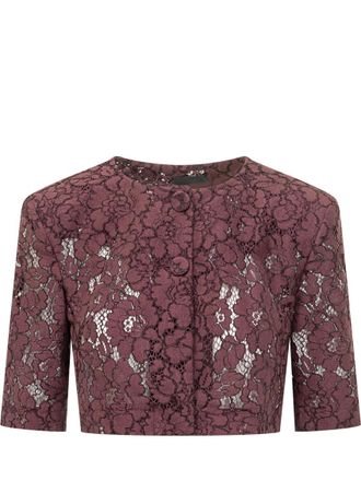 Pinko Maroon Floral Round Neck Jacket