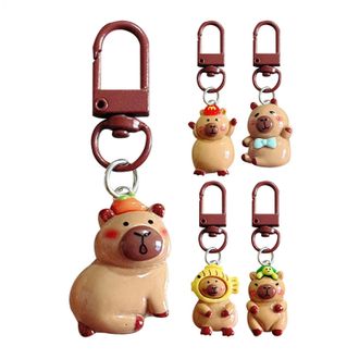 Generic Capybara Key Ring, 5 Capybara Pendant Keychain, Cute Capybara Keychain Animal Capybara Keychain, Bag Pendant Decoration, Lovely Decoration For Backpac